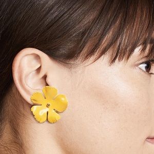 NWOT Jennifer Behr Grace Stud Earrings Yellow
